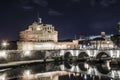 Night view of Castel Sant Angel, Rome, Italy