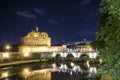 Night view of Castel Sant Angel, Rome, Italy