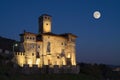 Night view of the Castle of Savorgnan and moon in Artegna