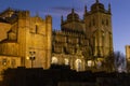 Night view of the Cathedral Church of Se do Porto in Porto city, Portugal Royalty Free Stock Photo