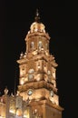 Night view of the cathedral of morelia in michoacan, mexico XV Royalty Free Stock Photo