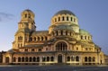 Night view of the Cathedral of Saint Alexandar Nevski Royalty Free Stock Photo