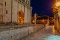 Night view of the cathedral of Saint Lawrence in Trogir, Croatia Royalty Free Stock Photo