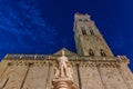 Night view of the cathedral of Saint Lawrence in Trogir, Croatia Royalty Free Stock Photo