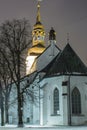 Night view of Cathedral of Saint Mary the Virgin in Tallinn. Estonia Royalty Free Stock Photo