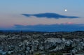 Night view of cave houses and rock formations. Goreme. Cappadocia. Turkey Royalty Free Stock Photo