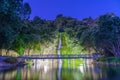 Night view of Centennial waterfall in Napier, New Zealand Royalty Free Stock Photo