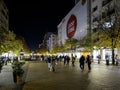 Night view of Center of City of Sofia, Bulgaria Royalty Free Stock Photo