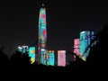 Night view of Shenzhen central axis District Royalty Free Stock Photo