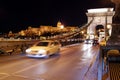 Night view of Chain Bridge, Budapest Royalty Free Stock Photo