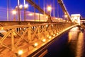 Night view of the Chain Bridge in Budapest,Hungary Royalty Free Stock Photo