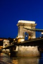 Night view of chain bridge in Budapest, Hungary Royalty Free Stock Photo