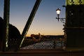 Night view of Chain bridge on Danube river in Budapest city. Hungary. Royalty Free Stock Photo