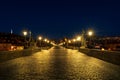 Night view of Charles Bridge in Prague. Czech Republic Royalty Free Stock Photo