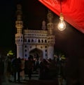 Night view of charminar in hyderabad city