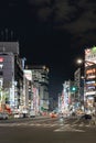 Night view of Chuo Dori in the Ueno area in Tokyo