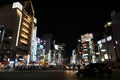 Night view of Chuo Dori in the Ueno district of Tokyo, Japan