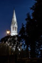 Night view of the church in Zrenjanin Royalty Free Stock Photo