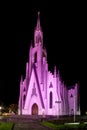 Night view of Church of Cristo Rei - Bento Goncalves - RS - Bra