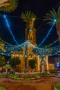 Night view of church of Nuestra Senora de la Pena de Francia at Puerto de la Cruz, Tenerife, Canary islands, Spain