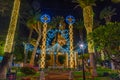 Night view of church of Nuestra Senora de la Pena de Francia at Puerto de la Cruz, Tenerife, Canary islands, Spain