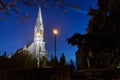 Night view of the church in Zrenjanin, Serbia Royalty Free Stock Photo