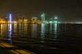 Night view of the city of Baku - the capital of the Republic of Azerbaijan Royalty Free Stock Photo