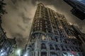 Night view of the city of Baku. Street buildings at night time. Downtown of the capital of Azerbaijan. Autumn time