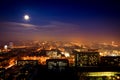 Night view of the city of Donetsk from a great height Royalty Free Stock Photo