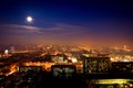 Night view of the city of Donetsk from a great height