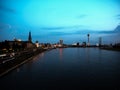 Night view of the city of Duesseldorf Royalty Free Stock Photo