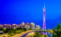 Night view in city of Guangzhou China Royalty Free Stock Photo