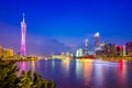 Night view in city of Guangzhou China Royalty Free Stock Photo