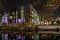 Night view of a City library in Opole, Poland Royalty Free Stock Photo