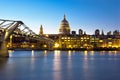 Night view of city of London over river Thames Royalty Free Stock Photo