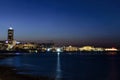 night view of city in malta with ocean
