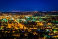 Night view of the city of Riverside, from Mount Rubidoux Park Royalty Free Stock Photo