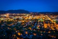 Night view of the city of Riverside, from Mount Rubidoux Park Royalty Free Stock Photo