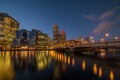 Night view of the city, skyscrapers in the lights