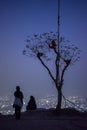 Night view of city from top of hill