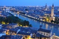 Night view of the city of Verona