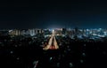 A night view of the city of Zhuhai and Macau in China Royalty Free Stock Photo