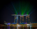 Night view of the cityscape ear Marina Bay. Royalty Free Stock Photo