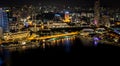 Night view of the cityscape ear Marina Bay. Royalty Free Stock Photo