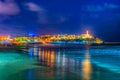 Night view of cityscape of Jaffo, an old part of Tel Aviv, Israel Royalty Free Stock Photo