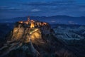 Night View of Civita di Bagnoregio, Lazio, Italy Royalty Free Stock Photo