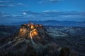 Night View of Civita di Bagnoregio, Lazio, Italy Royalty Free Stock Photo