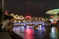 NIght view of a Clarke Quay, historical riverside quay of Singapore River Royalty Free Stock Photo