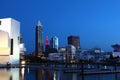 Night view in Cleveland city center Royalty Free Stock Photo