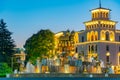 Night view of Colchis Fountain in Kutaisi, Georgia